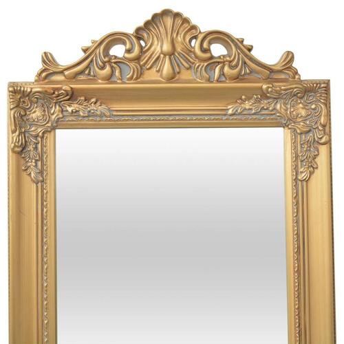 Fritstående spejl 160x40 cm barokstil guldfarvet