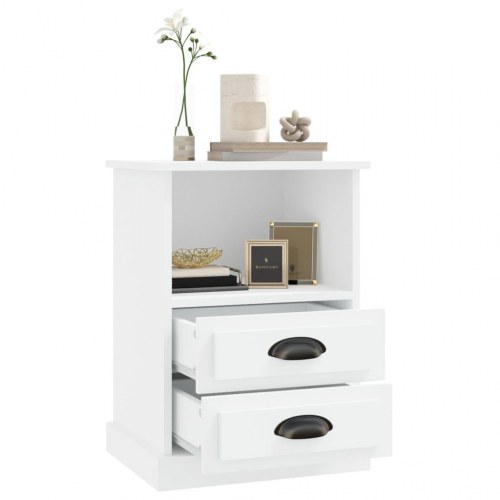 Sengeborde 2 stk. 43x36x60 cm hvid