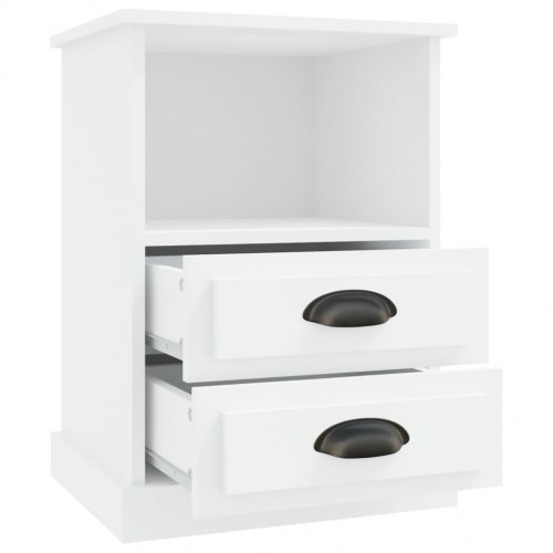 Sengeborde 2 stk. 43x36x60 cm hvid