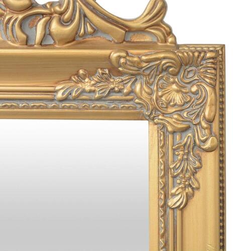 Fritstående spejl 160x40 cm barokstil guldfarvet