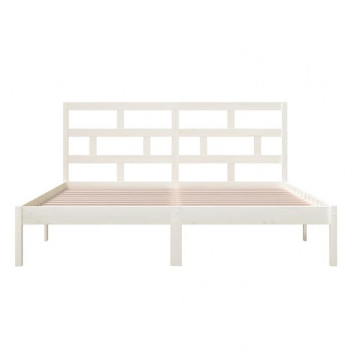 Sengeramme 160 x 200 cm i massivt fyrretræ - hvid