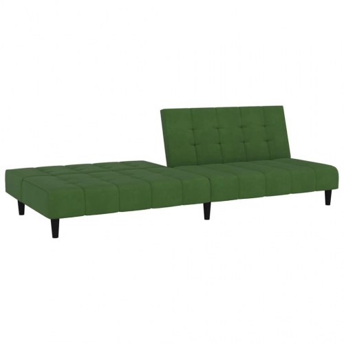 2-personers sovesofa i fløjl - mørkegrøn