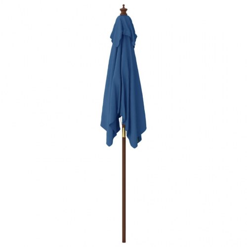 Haveparasol med træstang 198×198×231 cm - azurblå