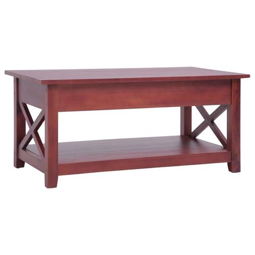 Sofabord 100 x 55 x 46 cm massivt mahognitræ brun