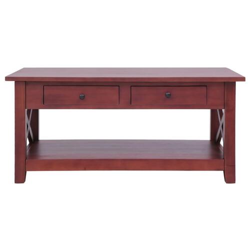 Sofabord 100 x 55 x 46 cm massivt mahognitræ brun