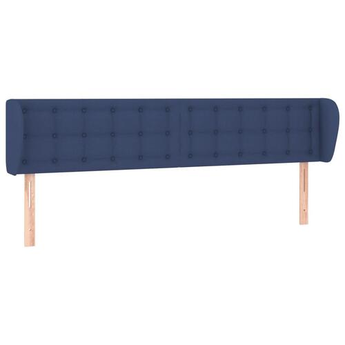 Sengegavl med kanter 183x23x78/88 cm stof blå