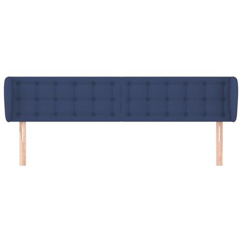 Sengegavl med kanter 183x23x78/88 cm stof blå