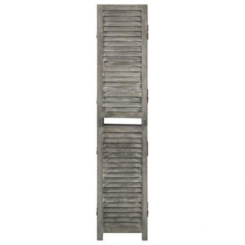 6-panels rumdeler 214x166 cm massivt træ grå