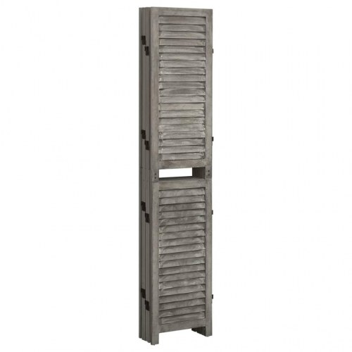 6-panels rumdeler 214x166 cm massivt træ grå