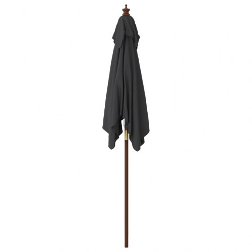 Haveparasol med træstang 198×198×231 cm - sort