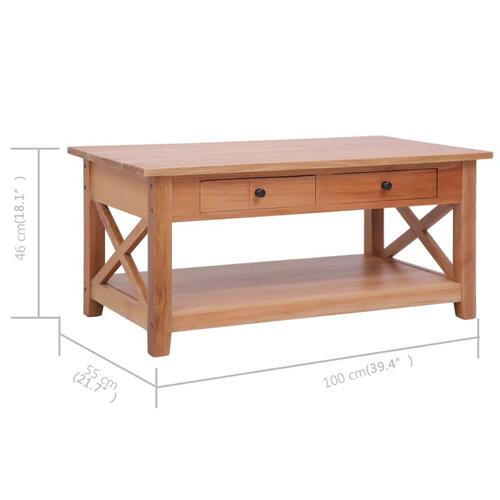 Sofabord 100 x 55 x 46 cm massivt mahognitræ