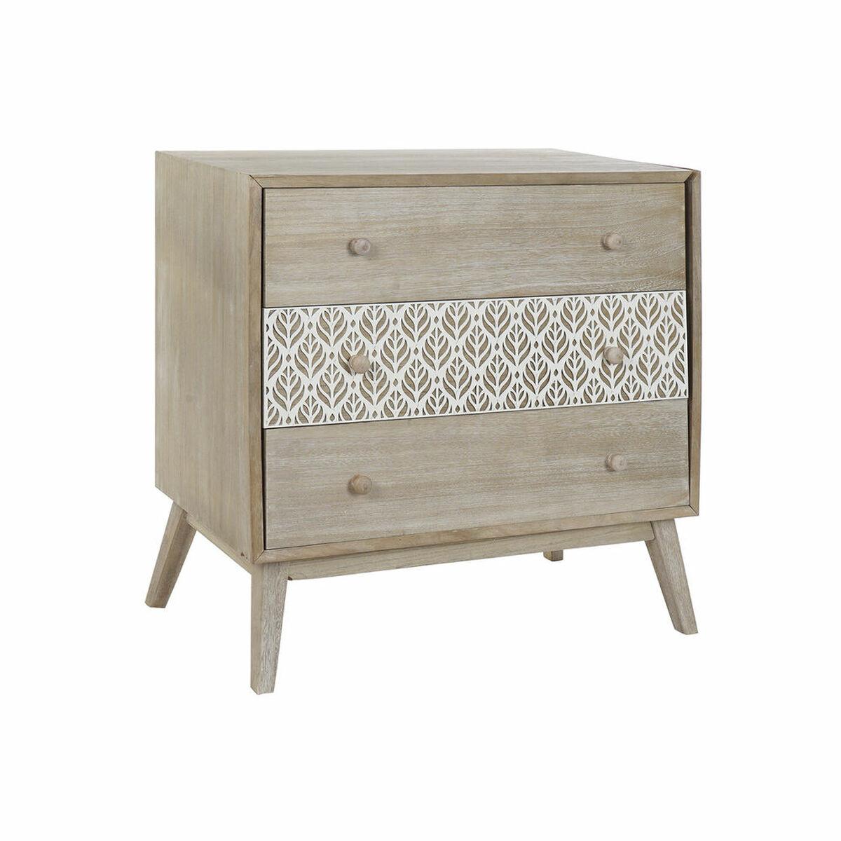 Kommode 80 X 42 X 80 Cm Natur Hvid Blad Af En Plante