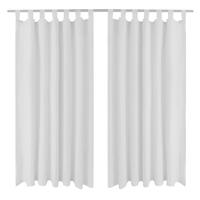 Gardiner i mikro-satin med løkker 2 stk. 140 x 245 cm hvid