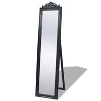 Fritstående spejl 160x40 cm barokstil sort