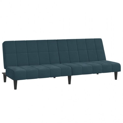 2-personers sovesofa i fløjl - blå