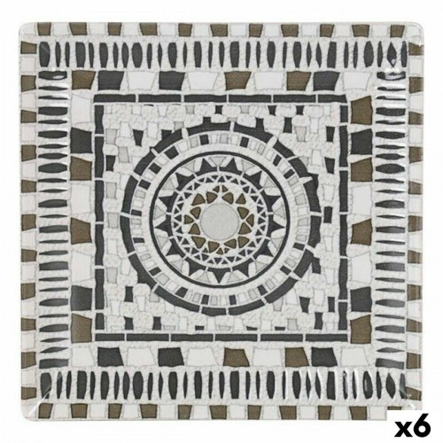 Barroc flad middagstallerken 24 x 24 cm - 6 stk. porcelæn