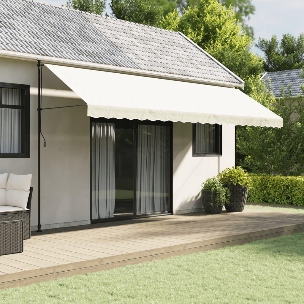 Volant til markisedug 5 m stribet cremefarvet