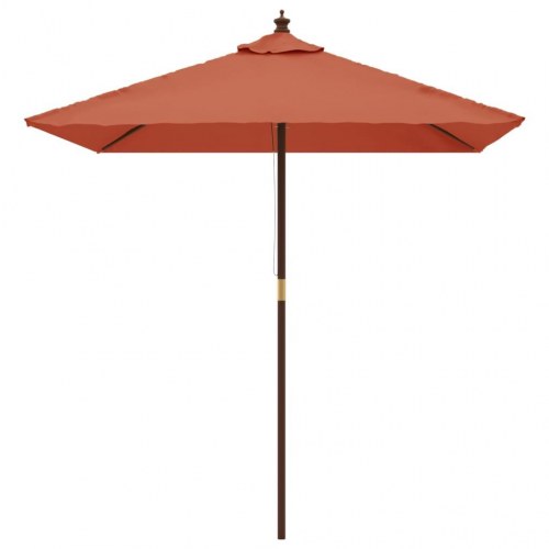 Haveparasol med træstang - terrakotta, 198 x 198 x 231 cm