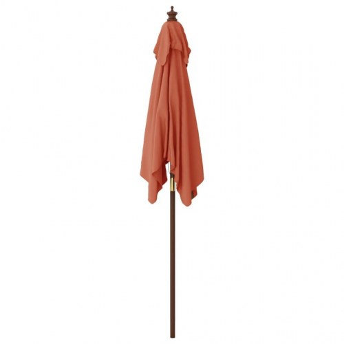Haveparasol med træstang - terrakotta, 198 x 198 x 231 cm