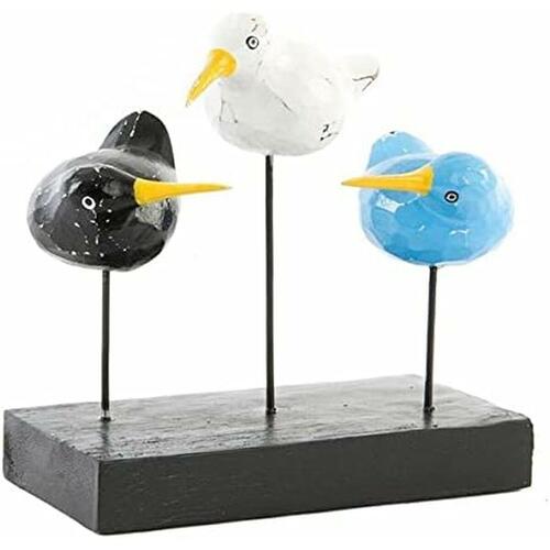 Dekorativ figur Træ Metal Fugle Kiwi Middelhavet