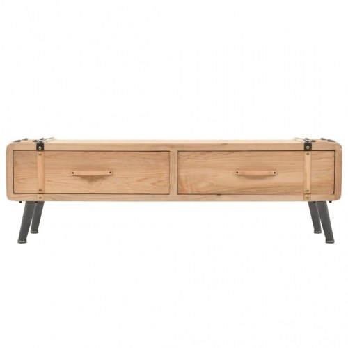 Tv-bord 110x33x35 cm i massivt fyrretræ - retro kuffertdesign
