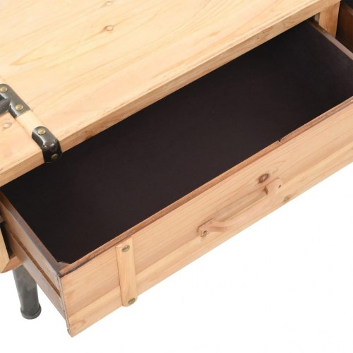 Tv-bord 110x33x35 cm i massivt fyrretræ - retro kuffertdesign