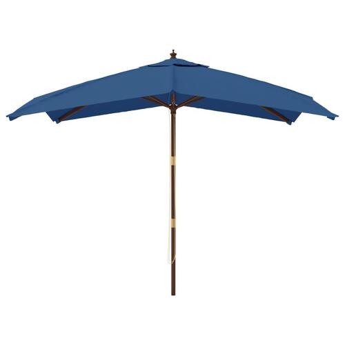 Haveparasol med træstang 300x300x273 cm azurblå