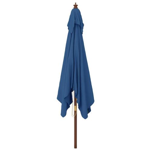 Haveparasol med træstang 300x300x273 cm azurblå