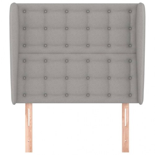 Sengegavl med kanter 83 x 23 x 118/128 cm - lysegrå