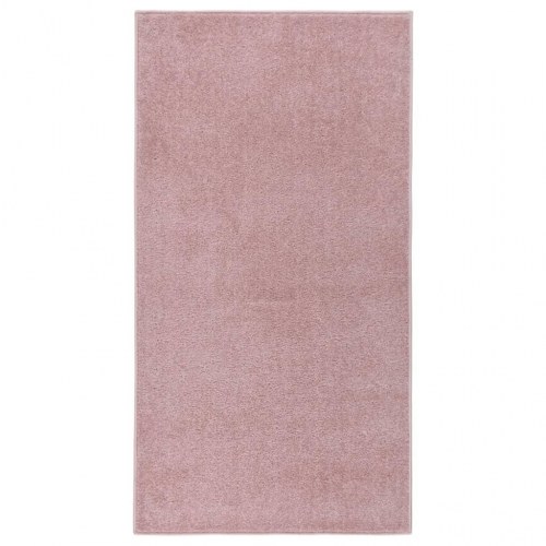 Gulvtæppe 80x150 cm kort luv lyserød