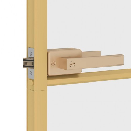 Indvendig glasdør 102,5×201,5 cm - hærdet glas og aluminiumsramme, guldfarvet
