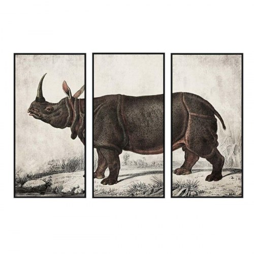 Lærredssæt - næsehorn, 180 × 120 cm (3 dele)
