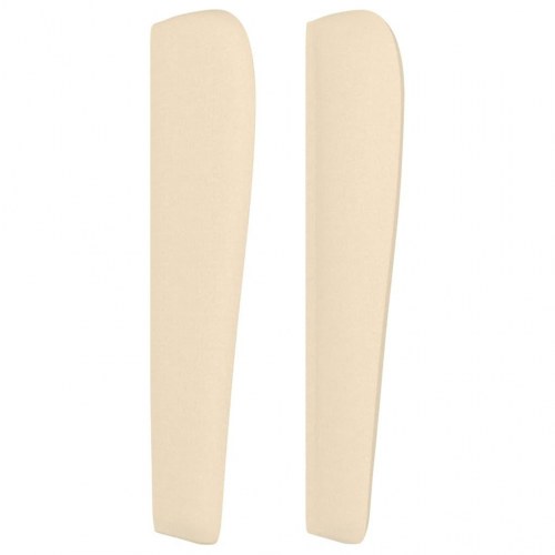 Sengegavl med kanter 83x23x118/128 cm stof cremefarvet