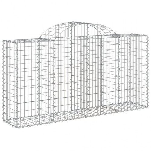 Buede gabionkurve - 4 stk. 200×50×100/120 cm i galvaniseret jern