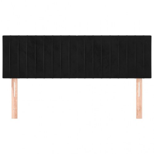 Sengegavl i fløjl 144 x 5 x 78/88 cm - sort