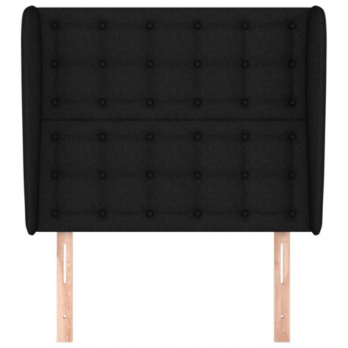 Sengegavl med kanter 93 x 23 x 118/128 cm - sort