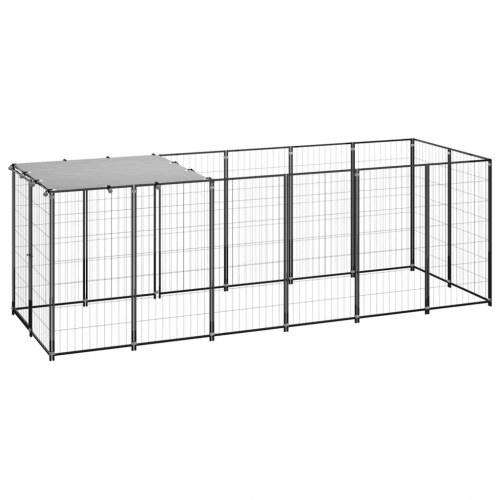 Hundeløbegård 330 × 110 × 110 cm - stål, sort