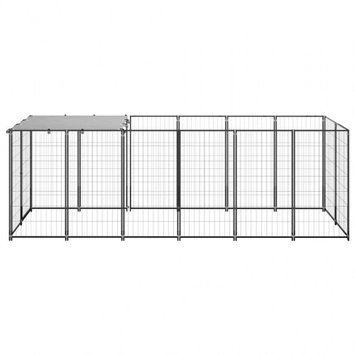 Hundeløbegård 330 × 110 × 110 cm - stål, sort