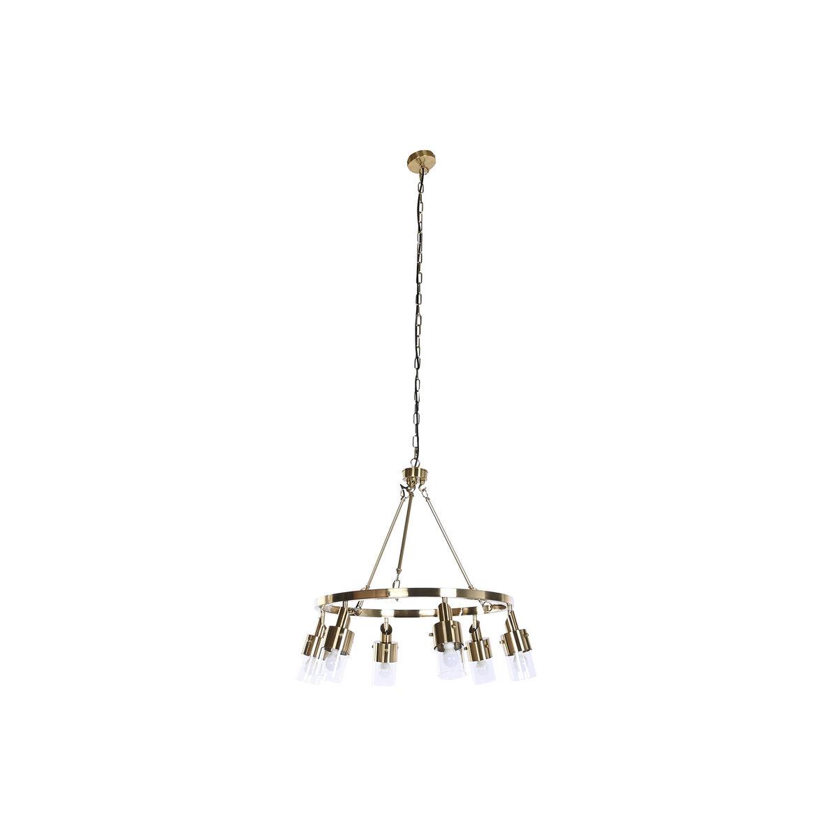 Loftslampe, krystal og gylden metal, 66 × 66 × 60 cm, 40 W, E14