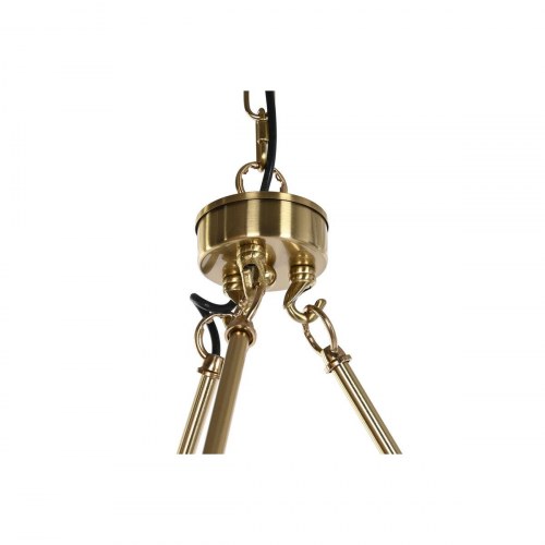 Loftslampe, krystal og gylden metal, 66 × 66 × 60 cm, 40 W, E14