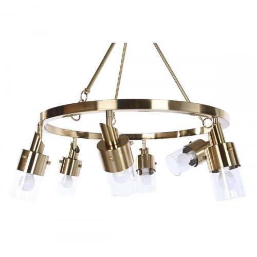 Loftslampe, krystal og gylden metal, 66 × 66 × 60 cm, 40 W, E14