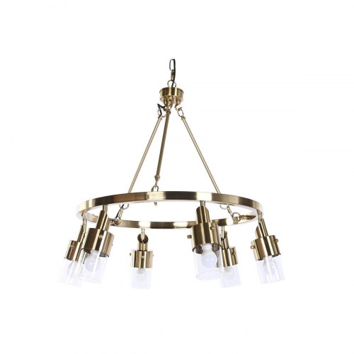 Loftslampe, krystal og gylden metal, 66 × 66 × 60 cm, 40 W, E14