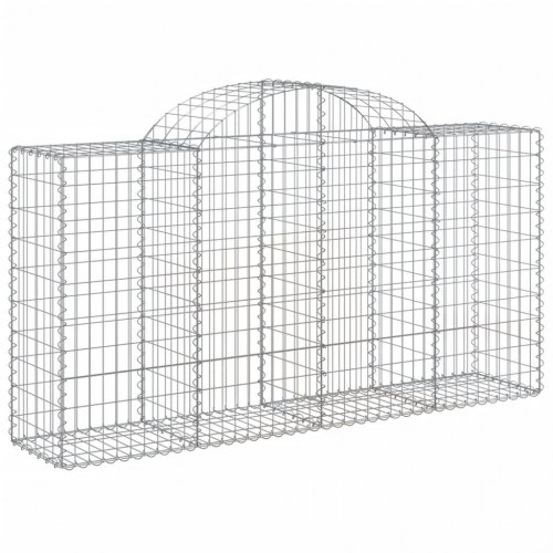 Buede gabionkurve - sæt á 3 stk., 200×50×100/120 cm i galvaniseret jern