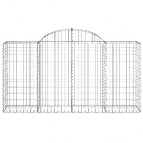 Buede gabionkurve - sæt á 3 stk., 200×50×100/120 cm i galvaniseret jern