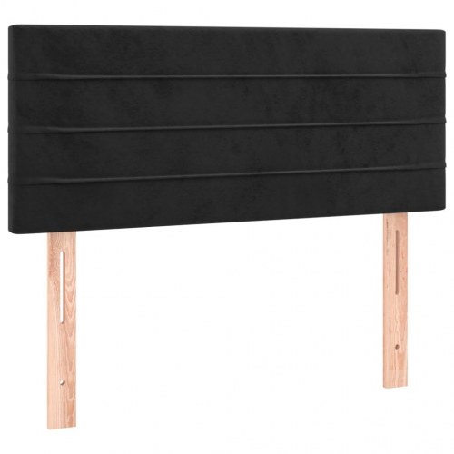 Kontinentalseng med madras 90×200 cm - fløjl, sort