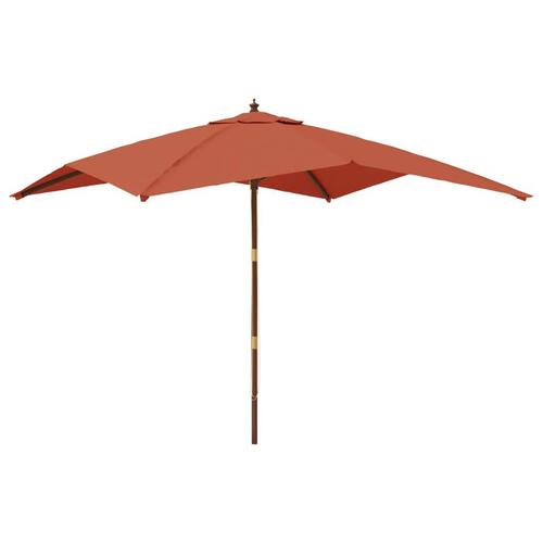 Haveparasol med træstang 300x300x273 cm terrakotta