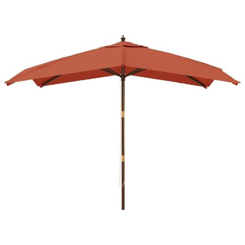 Haveparasol med træstang 300x300x273 cm terrakotta