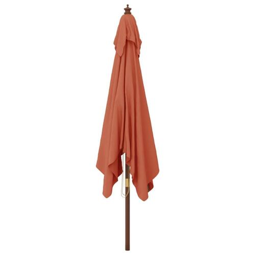 Haveparasol med træstang 300x300x273 cm terrakotta