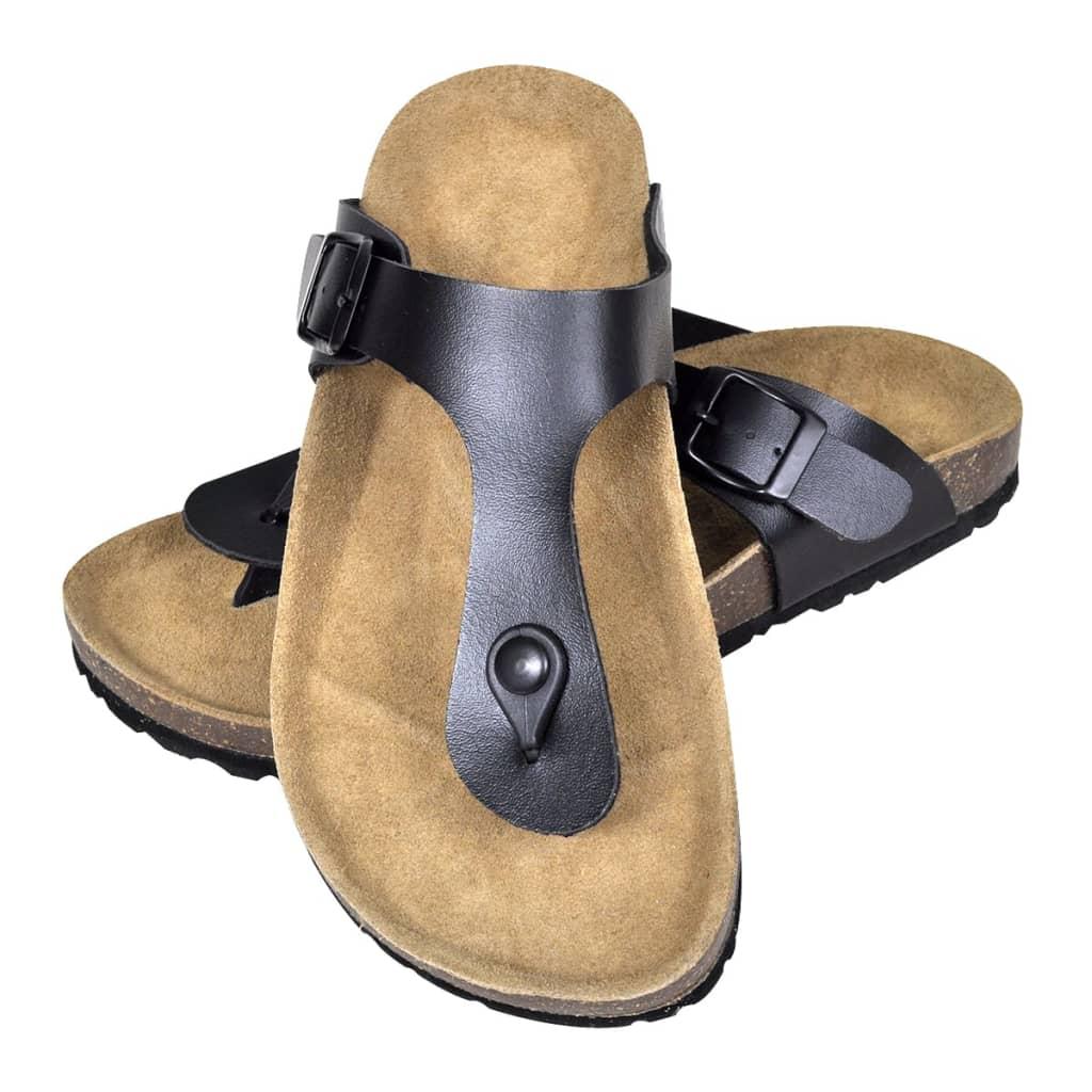 Korksandaler med klipklap-design til kvinder str. 39 sort