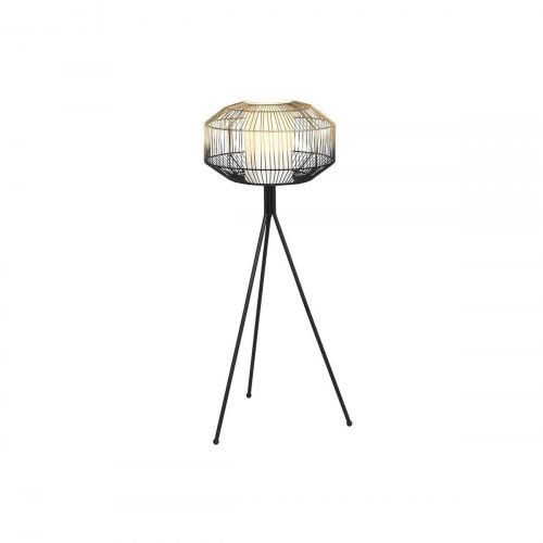 Gulvlampe - sort/gylden, jern, E27, 50 W, 220 V, 39 × 39 × 103 cm